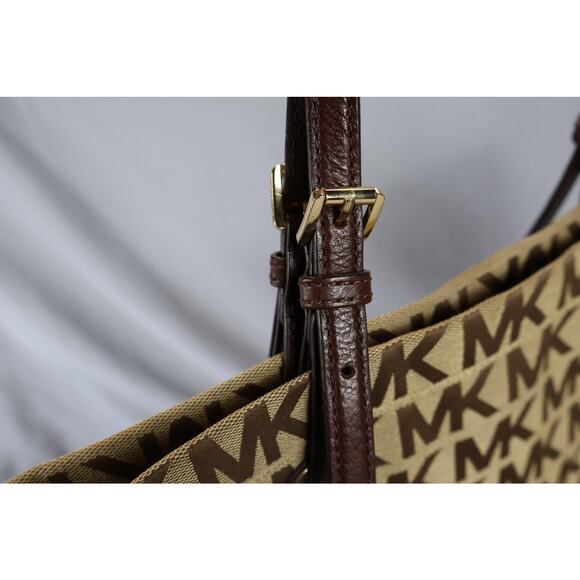 Michael Kors Tote Bag Womens Large MK Monogram Canvas Shoulder Purse Handbag - Picture 11 of 16